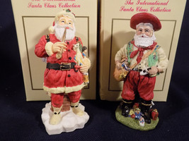 Lot Of 2 International Santa Clause Collection Figurines - United States Brazil - £15.91 GBP