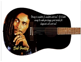 Bob Marley Life Quotes Custom Guitar - £257.36 GBP