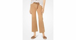 MICHAEL Michael Kors Women&#39;s Cropped Izzy Suede Pants Peanut ( 0 )  - £157.54 GBP