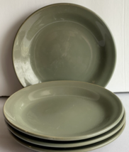 Lunch Plates Sandwich Dessert Army Olive Green 7&quot; Dinnerware Stoneware lof of 4 - £7.77 GBP