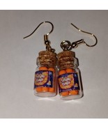 Cheese Ball Jar Earrings Gold Tone Wire Cheesy Snack Puff Kids - £6.38 GBP