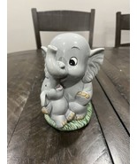 Vintage Enesco Elephant Coin Bank - Mommy Elephant with Baby Elephant St... - $33.94 CAD