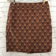 Ann Taylor Loft Petites Skirt Sz 10P Brown Abstract Print Back Zip - $14.84