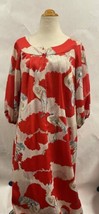 Red Traditional Hawaiian dress with animal print and white accents - £11.67 GBP