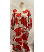 Red Traditional Hawaiian dress with animal print and white accents - £11.65 GBP