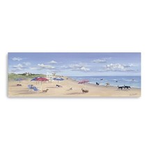 HomeRoots 398954 60 x 20 in. Dogs Rule the Beach Blue Canvas Wall Art - £260.36 GBP
