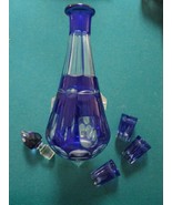 Bohemian Glass Compatible with Cobalt Blue VASE Decanter Shot Paperweigh... - €61,67 EUR+