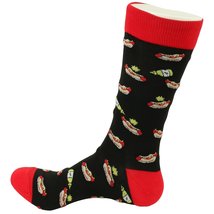 FineFit Man Cave Trouser Socks - One Size, Hot Dogs on Black - £8.50 GBP
