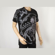 Mens PLATINI Sports Shirt With Rhine Stones Lion Chain STT8022 Black Lion image 3