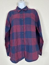 Dickies Womens Size S Blue/Red Check Pocket Button Up Shirt Long Sleeve - $6.98