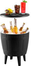 YITAHOME Cooler Cart with Bottle Opener Drainage, Portable Patio Cooler on Wheel - £135.14 GBP
