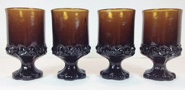 Franciscan Madeira Tiffin Smoke Brown Glasses Lot of 4 Juice Wine Goblets 4-78&quot;  - £15.81 GBP