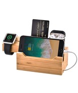 Trexonic 3 in 1 Bamboo Charging Station with Card Holder - £54.86 GBP