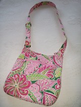 Vera Bradley PINK/GREEN Pattern CROSS-BODY PURSE-USED ONCE- 11&quot;x11&quot;-VERY Nice - £7.41 GBP