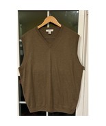 Men&#39;s TURNBURY Taupe Heather Tan Brown Cashmere Sweater Vest L - $34.91