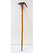 Antique Handcrafted Hand Painted Parrot Handle Twisted Wood Walking Stic... - $3,380.20 MXN