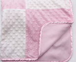 SpaSilk Patchwork Baby Blanket Satin Trim Pink White Minky Fleece Spa Silk - $9.99