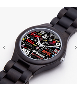 Rock Band Logo Collage Watch | Italian Olive Lumber Quartz | Free Ship - $846.49 MXN