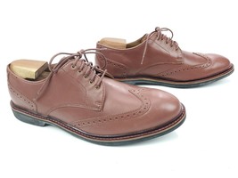 Cole Haan Mens 9 M Wingtip Oxfords Brogue Brown Leather C12201 Dress Shoes - £39.06 GBP