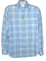 Peter Millar Men’s Light Blue  White Plaids Cotton Shirt Size L - £74.19 GBP