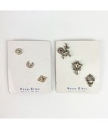 2 Set of 3 Vtg Snapettes Pin Sweater Cuff Scarf Collar Metal Moon Dog Rh... - $39.99