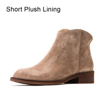Ankle Boots Women Top Quality Cow Suede Zip Autumn Fashion Lady Genuine Leather  - £147.68 GBP