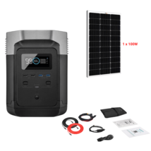 EcoFlow DELTA 1260Wh 1800W + Solar Panels Complete Solar Gene 100W Rigid 1 Panel - £711.85 GBP