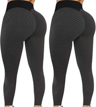 Leggings for Women - 2 Pack High Waist Yoga Pants for Women (Black,Size:XL) - £22.53 GBP