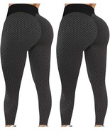 Leggings for Women - 2 Pack High Waist Yoga Pants for Women (Black,Size:XL) - £22.09 GBP