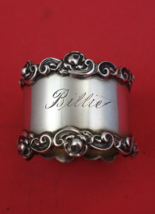 Rose by Unknown Makers Sterling Silver Napkin Ring 1.3oz  1 3/4&quot; x 1 1/4&quot; Billie - £102.08 GBP