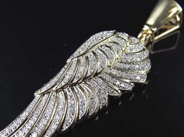 2CT Round Lab Created Diamond Angel Wing Hip Hop Pendant 14K Yellow Gold Plated - £191.83 GBP