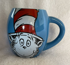 Dr. Seuss Cat in the Hat 18 ounce Oval Blue Ceramic Mug 4.75” Tall New - £13.97 GBP