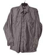 Panhandle Slim Black Snap Western Shirt Mens Size M Charcoal Gray Stripe... - £13.14 GBP