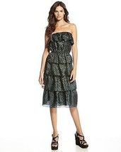 NWT$375 Rebecca Taylor Women Animal Print Silk Lined Strapless Jaguar Dr... - £29.16 GBP