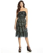 NWT$375 Rebecca Taylor Women Animal Print Silk Lined Strapless Jaguar Dr... - £29.01 GBP