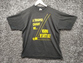 Vintage MN State Patrol Seat Belt Shirt Single Stitch Adult XL Black 90s Tee T - £22.19 GBP