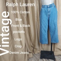 Vintage Ralph Lauren blue  crop jeans size 14 - £17.22 GBP
