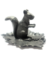 Squirrel On Leaf 8&quot; Cast Black Aluminum Vintage Nutcracker - $274.54 MXN