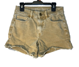 American Eagle Tan Jean Shorts Womens Size 2 Hi Rise Shortie Aeo Denim Stretch - £9.16 GBP