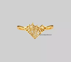 Stunning Spider Web Design Solid 14K Yellow Gold Party Ring Women&#39;s Ring - £1,083.95 GBP