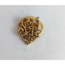 Vintage Special Sister Jeweled Gold Tone Lapel Hat Pin - £6.48 GBP