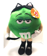 M&amp;M Mars Green Black Cat HALLOWEEN 21&quot; Plush Figure - $27.15 CAD