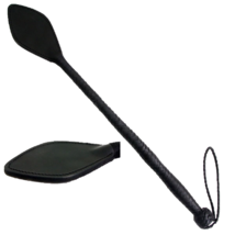 Black Leather Riding Crop Horse Whip 24&quot; With Non -Slip Grip &amp; Flexible Slapper - £16.43 GBP