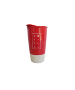 2017 Starbucks Ceramic Holiday Red Joyful Tumbler W/ Lid Peace Sign Coff... - $473.67 MXN