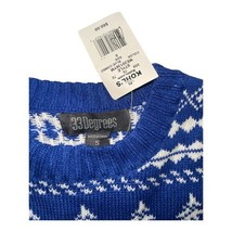33 Degrees Men Blue Ugly Christmas Sweater Elf Dog Boston Terrier Size S NWT image 3