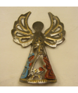 Vintage Hand Made Hammered Metal Angel with Star &amp; Nativity Scene 5-d - €25,32 EUR