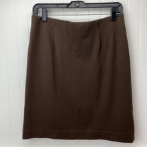 J Jill Ponte Knit Pencil Skirt Sz Small Petite Brown Pull On Elastic Wai... - $21.59