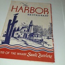 1950s Menu THE HARBOR Restaurant Santa Barbara, CA End of The Wharf Seafood 1954 - £67.26 GBP