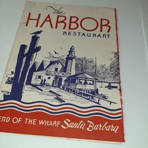 1950s Menu THE HARBOR Restaurant Santa Barbara, CA End of The Wharf Seafood 1954 - £62.90 GBP