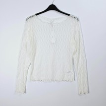 Urban Outfitters - NEW - Cream Lace Long Sleeve Top - XL - £21.93 GBP